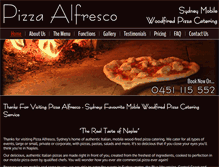 Tablet Screenshot of pizzaalfresco.com.au